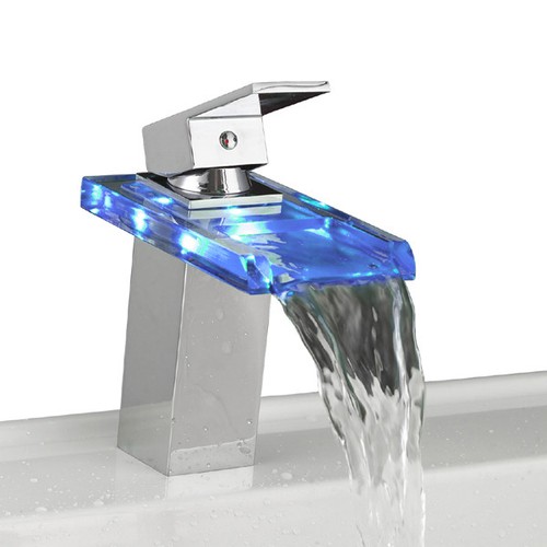 Led wasserfall wasserhahn glas - led,